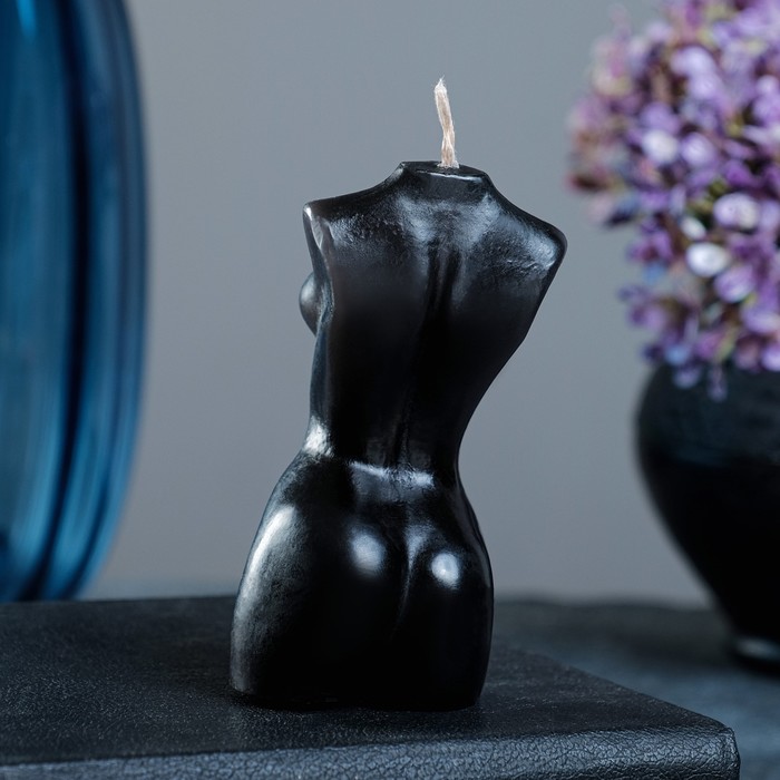 Фигурная свеча "Женское тело №1" черная, 9см